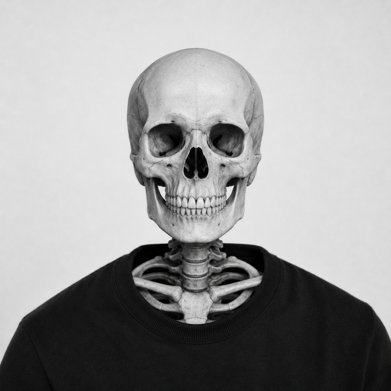 Skeleton reveal portrait effect over Veer Patel headshot